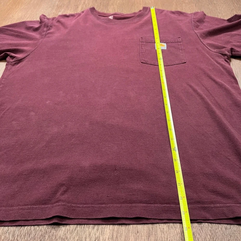 Carhartt K87 Pocket T-Shirt Burgundy Port Original Fit Cotton Tee L K87-PRT - Picture 6 of 8